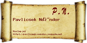 Pavlicsek Nándor névjegykártya