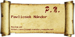 Pavlicsek Nándor névjegykártya